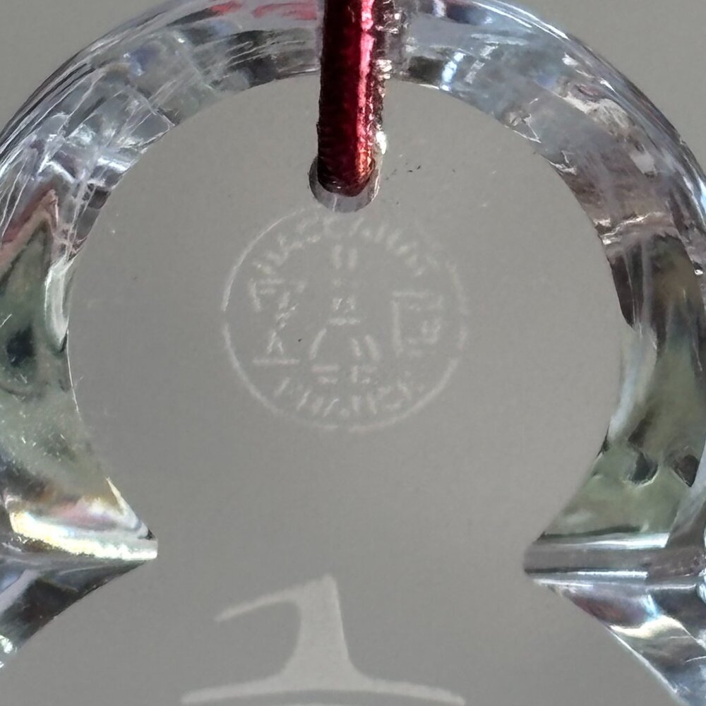 Baccarat Crystal Ornaments Lot of 3: 1989 Snowman, 1990 Gift Box, 1991 Snowflake - Picture 6 of 10